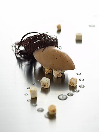 Chocolate Lemon Ice Cream with Lemon Pound Cake Croutons